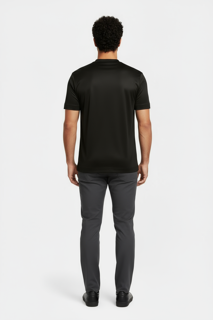 Luxe Glanzend Zwart T-shirt