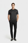 Luxe Glanzend Donkergrijs T-shirt