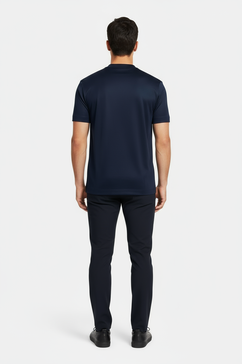 Luxe Glanzend Blauw T-shirt