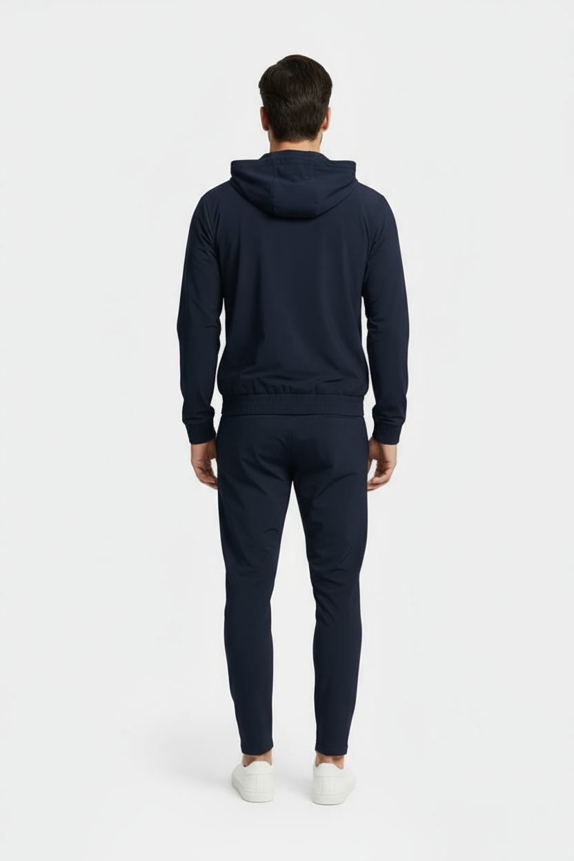 Midnight Blue Hooded Tech Suit